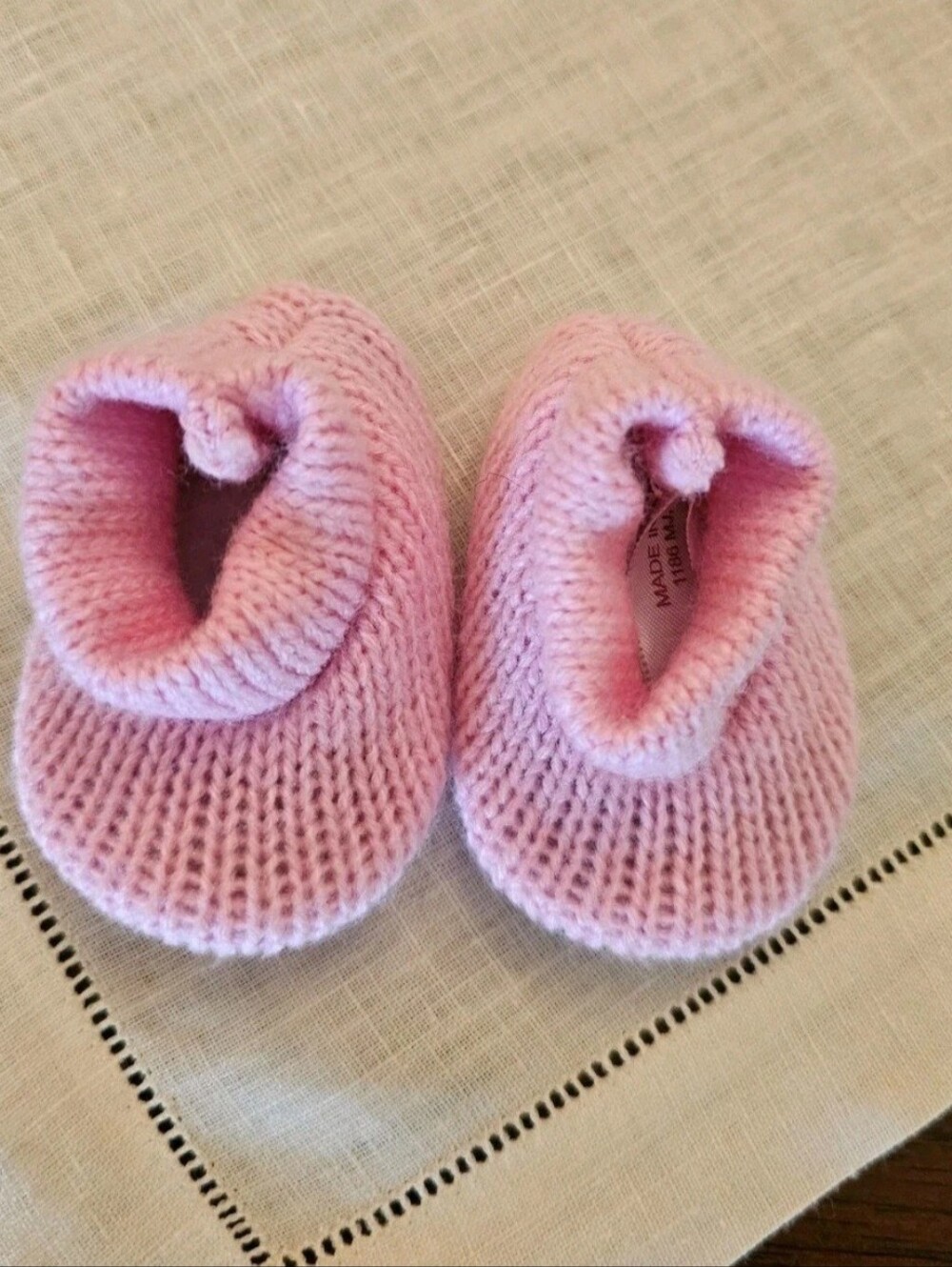American Girl Bitty Baby Light Pink Knitted Booties Shoes